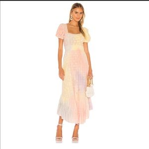LoveShackFancy BNWT Begonia Midi Dress Tie Dye